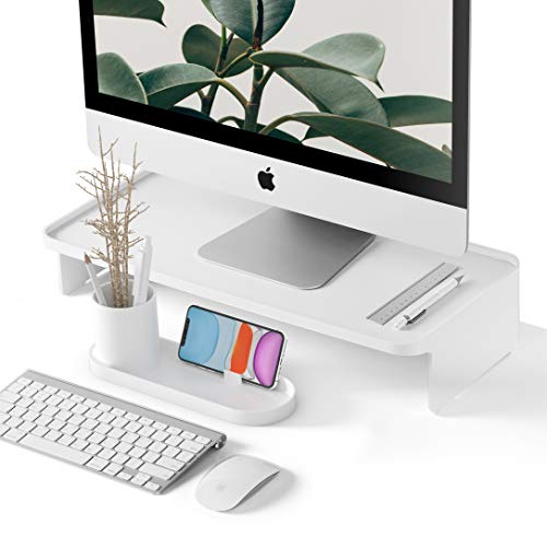 Monitor Riser with Pen & Phone Organizer Zero Assembly Modern