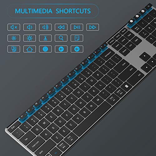 MultiDevice Bluetooth Keyboard for Windows/Mac OS, seenda Ultra Slim