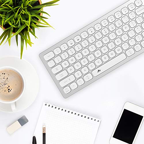 POWZAN Aluminum Quiet Wired Keyboard Backlit Slim Chiclet Keyboard