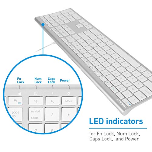 Wired USBC Keyboard, Macally UltraSlim USB Type C Keyboard for Apple