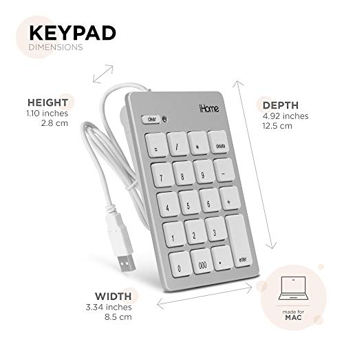iHome Wired USB Numeric Keypad for Apple Mac iMac MacBook Pro/Air